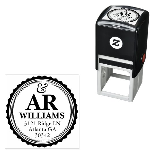 Elegante Monogram Adres Stempel (In situ)