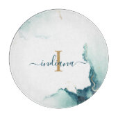 Elegante Monogram Agaten Script Chic Snijplank (Voorkant)