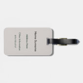 Elegante Monogram Bagage Label (Achterkant horizontaal)