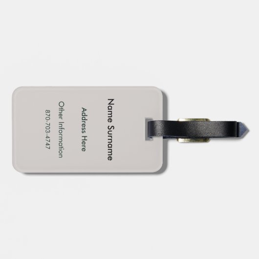 Elegante Monogram Bagage Label (Achterkant horizontaal)