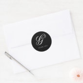Elegante Monogram Bedankt Klassieke Ronde Sticker (Envelop)