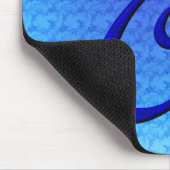 Elegante monogram beginletter C met blauwe vogel Muismat (Hoek)