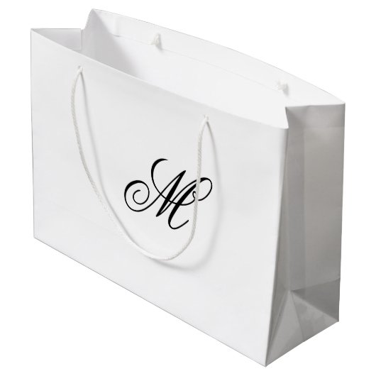 Elegante Monogram Beginletter  Groot Cadeauzakje (Achterkant Gekanteld)