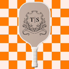 Elegante Monogram Beige Klassieke Custom Pickleball Paddle