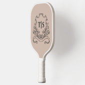Elegante Monogram Beige Klassieke Custom Pickleball Paddle (Links)