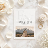 Elegante monogram bergen koppel foto save the date