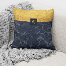 Elegante Monogram Blauwe Marmer