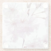Elegante Monogram Bloem Glas Onderzetter (Achterkant)