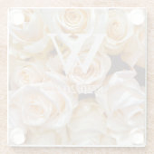Elegante Monogram Bloem Glas Onderzetter Glazen Onderzetter (Achterkant)