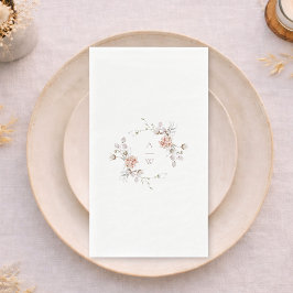 Elegante Monogram Bloemen Handdoek voor Bruiloftsg Servet