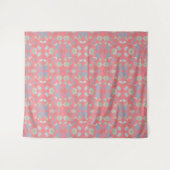 Elegante Monogram Bloemen Roze Wandkleed (Voorkant (horizontaal))