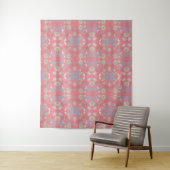 Elegante Monogram Bloemen Roze Wandkleed (In situ)