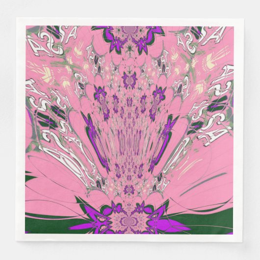 Elegante Monogram Bloom Papieren Servetten (Voorkant)