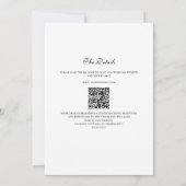 Elegante Monogram Botanische Krans QR Code Trouwen Kaart (Achterkant)