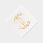 Elegante Monogram Bruid en Bruidegom Custom Folie Servetten (Rechts)