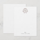 Elegante monogram bruiloft cadeau notitiekaartje (Voorkant / Achterkant)