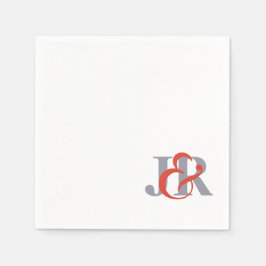 Elegante Monogram Bruiloft Cocktail Papier Servett Servetten