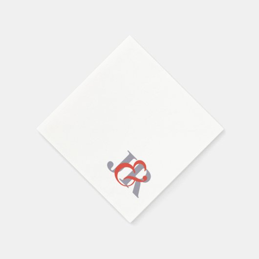 Elegante Monogram Bruiloft Cocktail Papier Servett Servetten (Hoek)