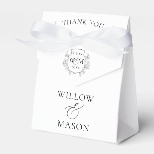 Elegante Monogram bruiloft Dank u Bedankdoosjes (Voorkant Zijde)