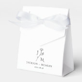 Elegante Monogram Bruiloft Favor Box Bedankdoosjes (Voorkant Zijde)