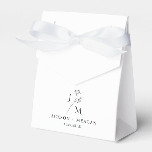 Elegante Monogram Bruiloft Favor Box Bedankdoosjes (Voorkant Zijde)