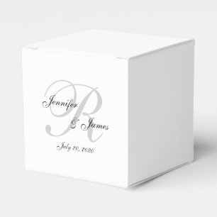 Elegante Monogram Bruiloft Favor Dozen Bedankdoosjes