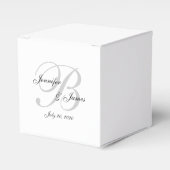 Elegante Monogram Bruiloft Favor Dozen Bedankdoosjes (Voorkant Zijde)