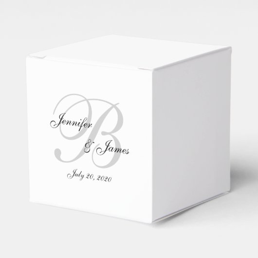 Elegante Monogram Bruiloft Favor Dozen Bedankdoosjes (Voorkant Zijde)