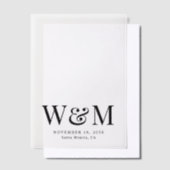 Elegante monogram bruiloft overlay vellum uitnodigingen (Offset)