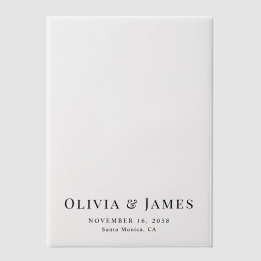 Elegante monogram bruiloft overlay vellum uitnodigingen (Voorkant)