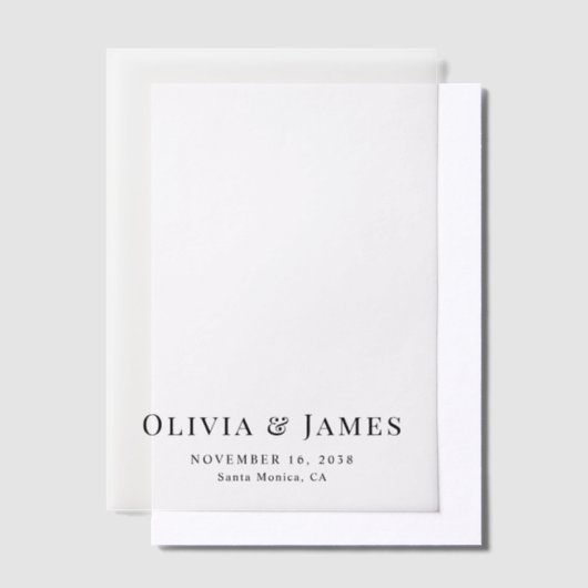 Elegante monogram bruiloft overlay vellum uitnodigingen (Offset)