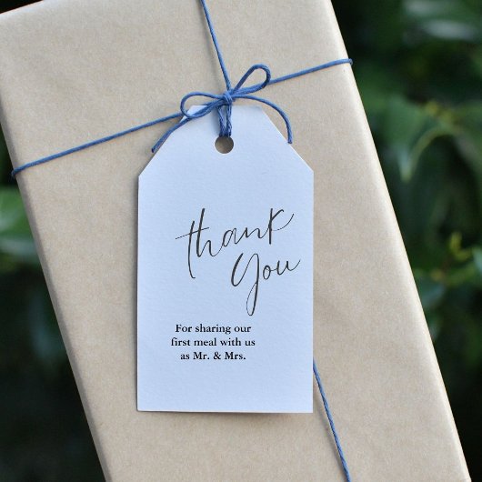 Elegante Monogram Bruiloft Receptie Dank u Cadeaulabel
