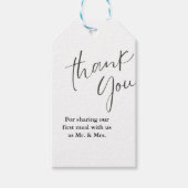 Elegante Monogram Bruiloft Receptie Dank u Cadeaulabel (Voorkant)