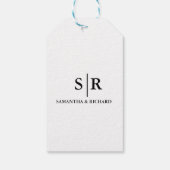 Elegante Monogram Bruiloft Receptie Dank u Cadeaulabel (Achterkant)
