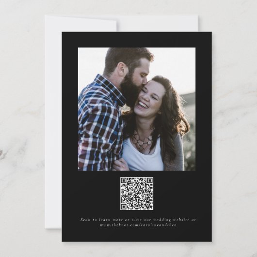 Elegante Monogram bruiloft uitnodiging foto (Achterkant)