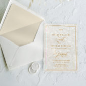 Elegante Monogram Crème Bloemenbruiloft Acryl Uitnodigingen