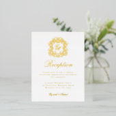 Elegante Monogram Crest bruiloft receptie Folie Ka Folie Feestdagen Briefkaart (Staand Voorkant)