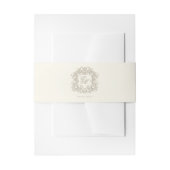 Elegante Monogram Crest Ivoor Trouw Uitnodigingen Wikkel (Voorkant Voorbeeld)