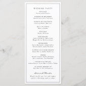 Elegante Monogram Crest Trouwceremonie Programmakaart (Achterkant)