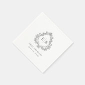 Elegante Monogram Crest Wedding Logo Servet (Hoek)