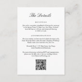 Elegante Monogram Crest Wedding QR Code Details Informatiekaartje (Voorkant)