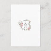 Elegante Monogram Crest Wedding QR Code Details Informatiekaartje (Achterkant)