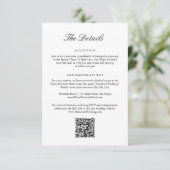 Elegante Monogram Crest Wedding QR Code Details Informatiekaartje (Staand voorkant)