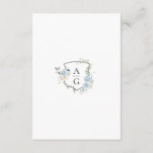 Elegante Monogram Crest Wedding QR Code Details Informatiekaartje (Achterkant)