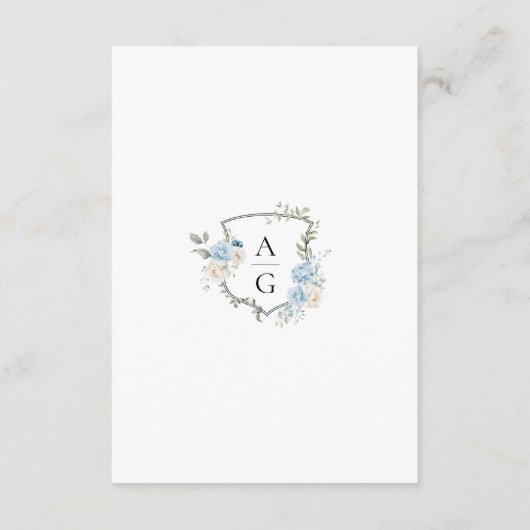 Elegante Monogram Crest Wedding QR Code Details Informatiekaartje (Achterkant)