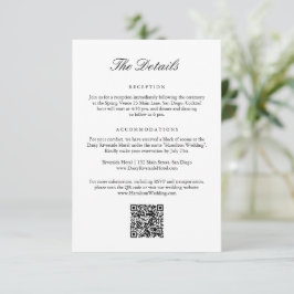 Elegante Monogram Crest Wedding QR Code Details Informatiekaartje