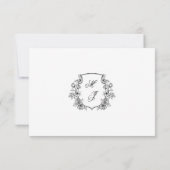 Elegante Monogram Crest Wedding RSVP Kaart (Achterkant)