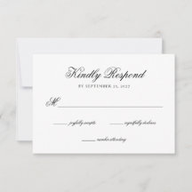 Elegante Monogram Crest Wedding RSVP Kaart
