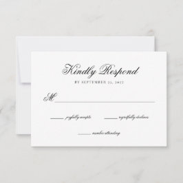 Elegante Monogram Crest Wedding RSVP Kaart