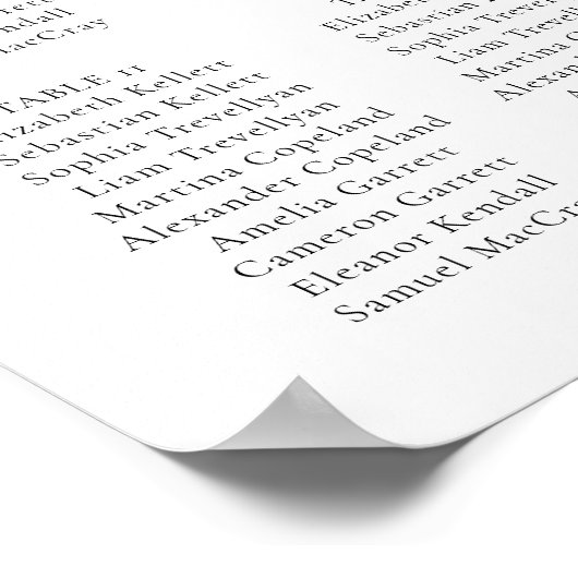 Elegante Monogram Crest Wedding Zittingkaart Poster (Hoek)